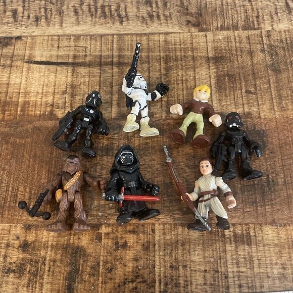 Lot of 7 Star Wars Hasbro Playskool Galactic Heroes Figs Han, Chewbacca Ray - Picture 8 of 9